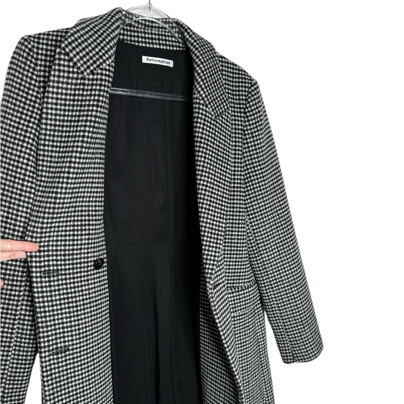 Reformation | NWOT York Coat in Black White Check Medium - Picture 7 of 12
